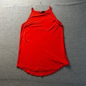 Athletic Tank Top Womens XS Red Halter Sleeveless Workout Activewear LouKeith